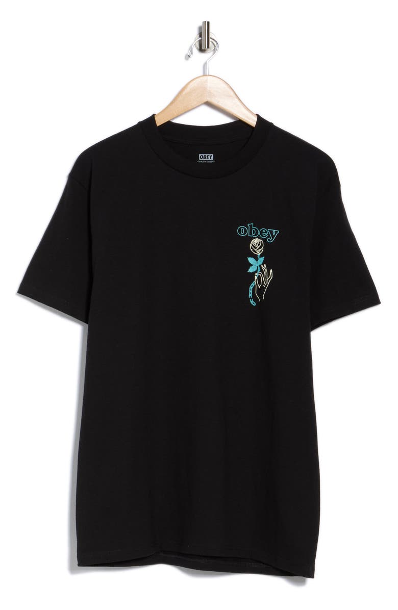 Obey Spring Forth Cotton Graphic T-Shirt, Alternate, color, Black