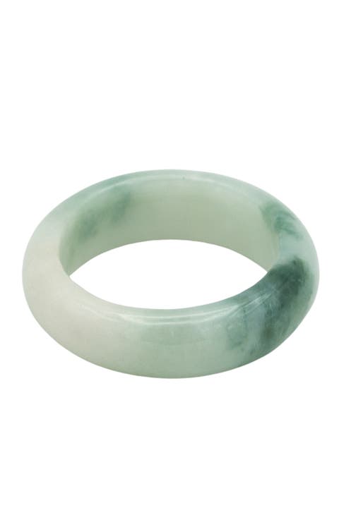 Koi Mottled green jade ring