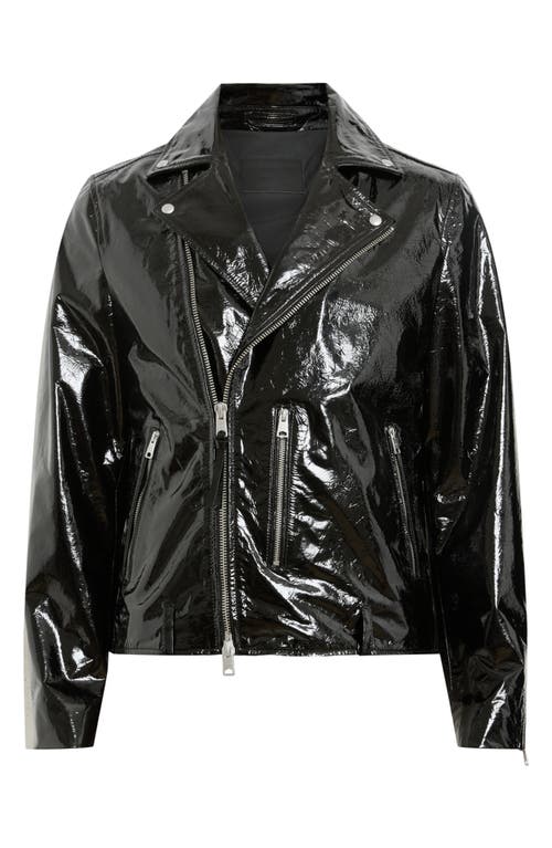 Allsaints Badwan Slim Fit Leather Biker Jacket