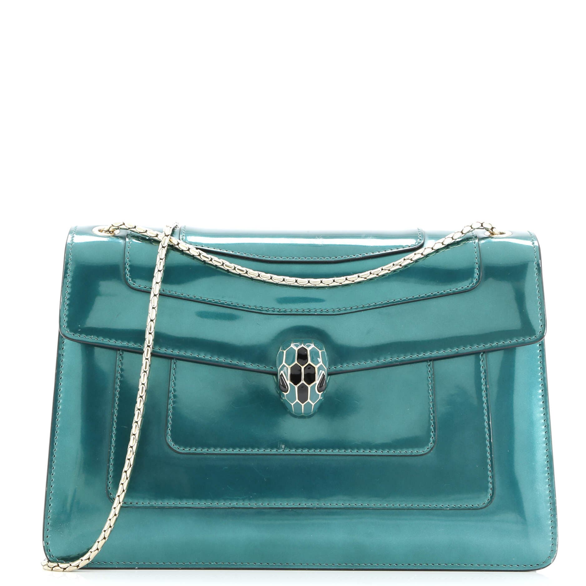 Serpenti Forever Shoulder Bag Patent Medium, Main, color, Green