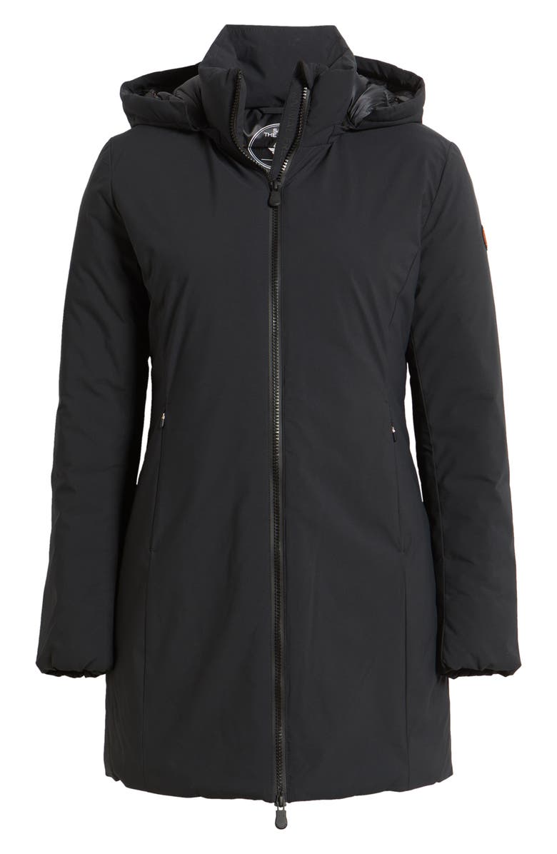 Save The Duck Rachel Hooded Jacket, Alternate, color, Black