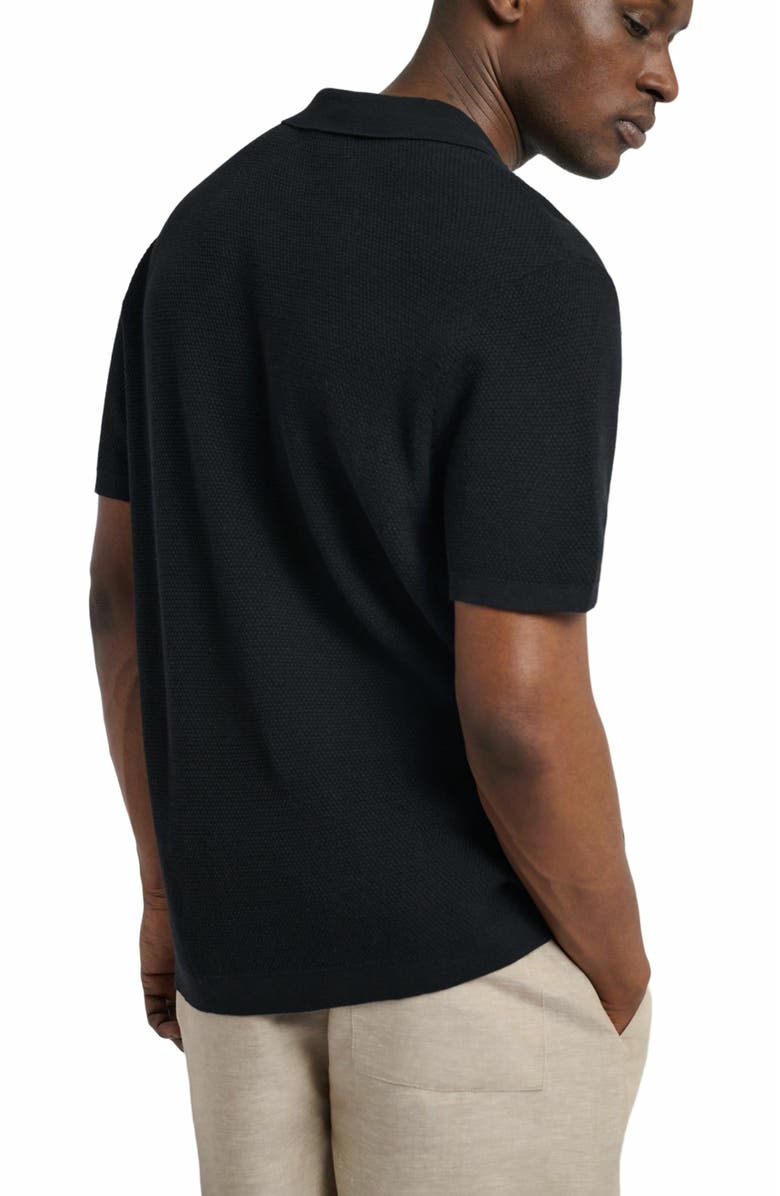 Onia Cotton Textured Johnny Collar Polo, Alternate, color,