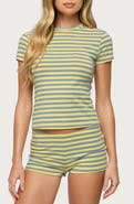 EDIKTED Isara Stripe Crop T-Shirt