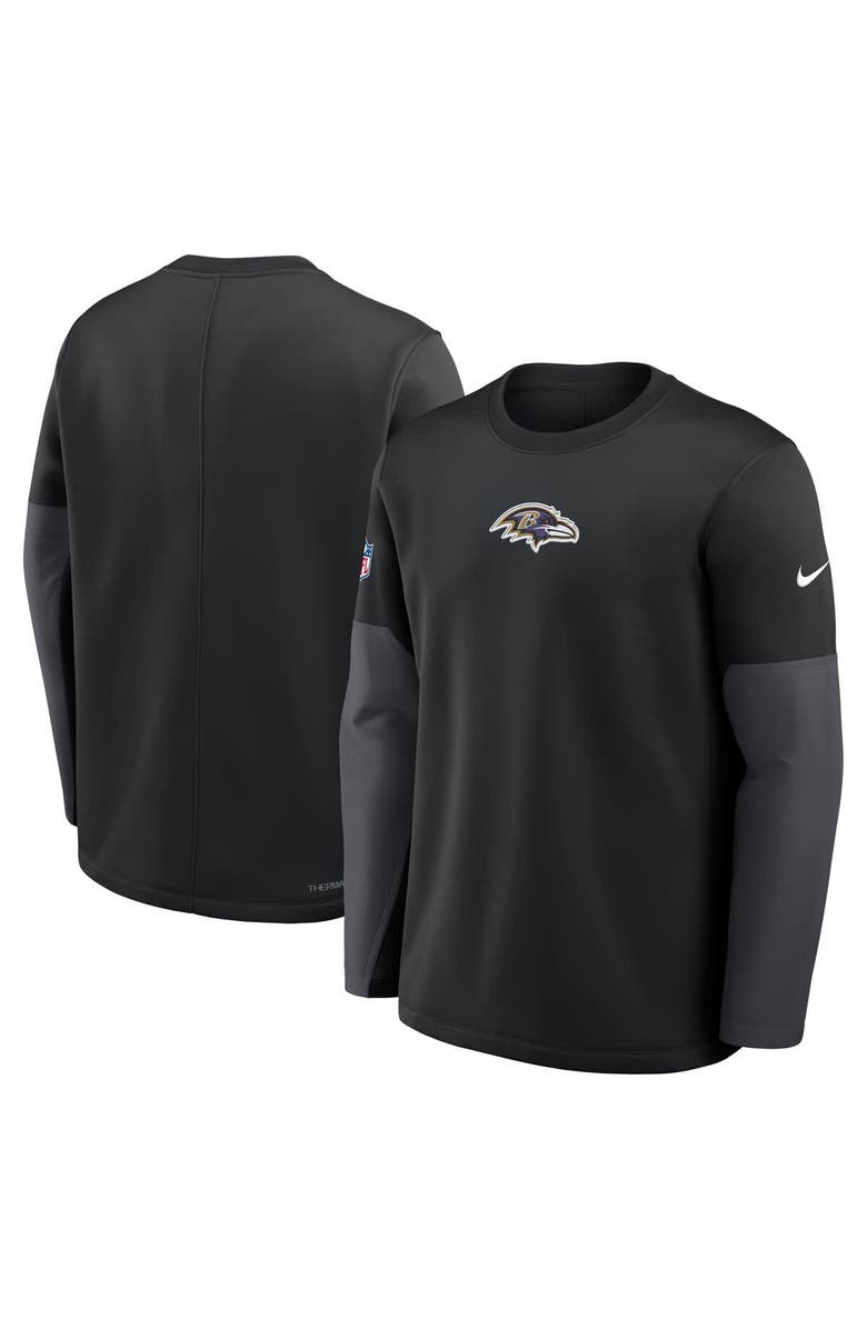 Nike Men's Nike Black Baltimore Ravens Sideline Scripted to Win Performance Long Sleeve T-Shirt, Alternate, color, Black