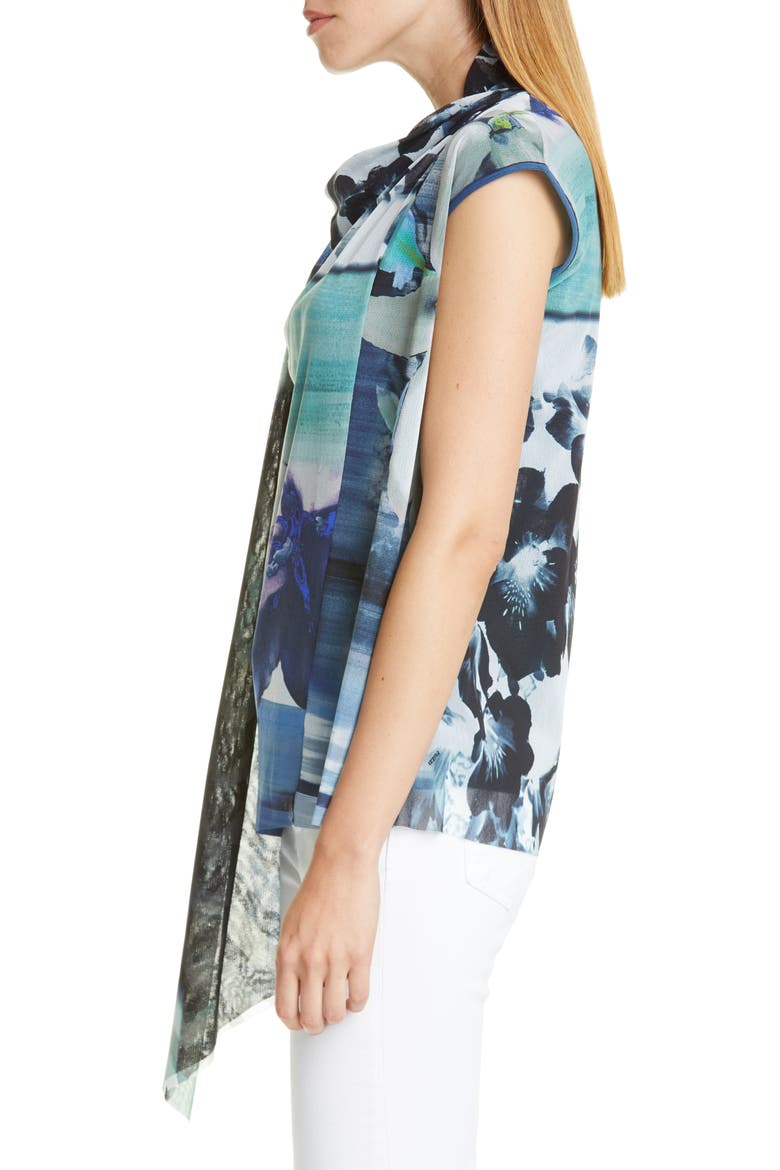 Floral Drape Top, Alternate, color, BLUEBERRY