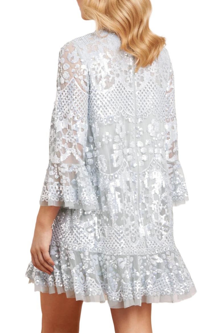 Snowdrop 3/4 Sleeve Lace Mini Dress, Alternate, color, French Blue
