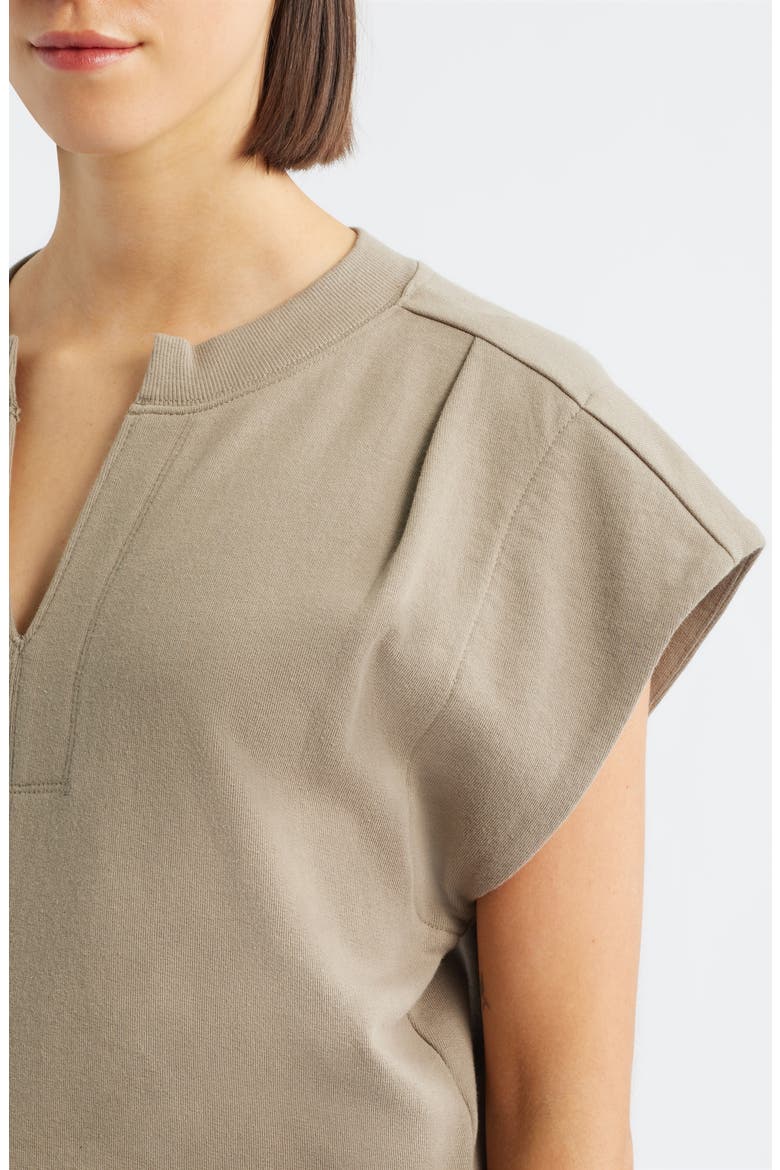 Extended Shoulder Notch Neck Top, Alternate, color, POND GREEN