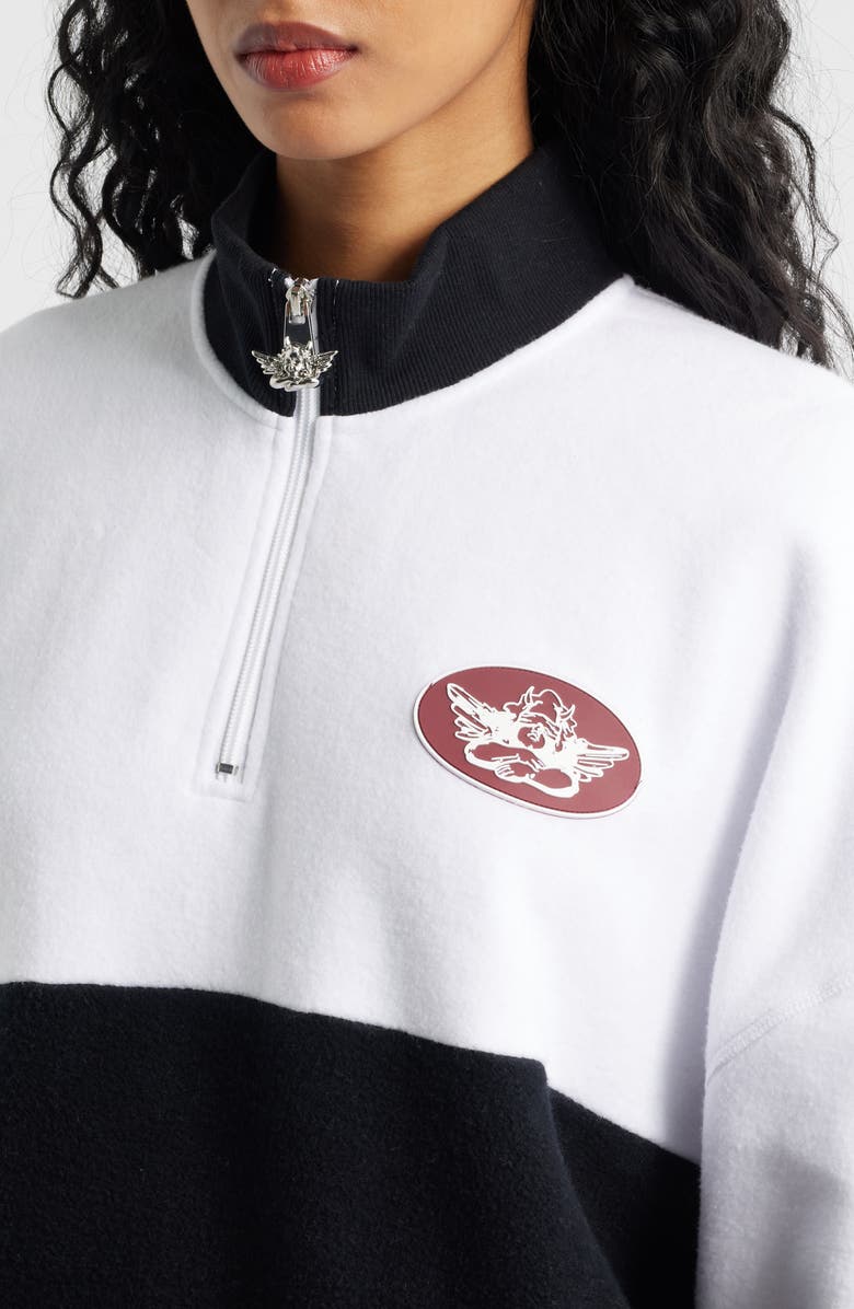 BOYS LIE Sideline Colorblock Alex Half Zip Sweatshirt, Alternate, color, Black