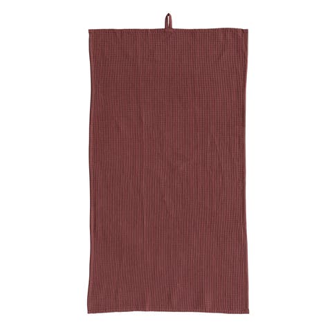 Oversized Woven Linen and Cotton Waffle Decorative Tea Towel with Loop for Dining and Kitchen