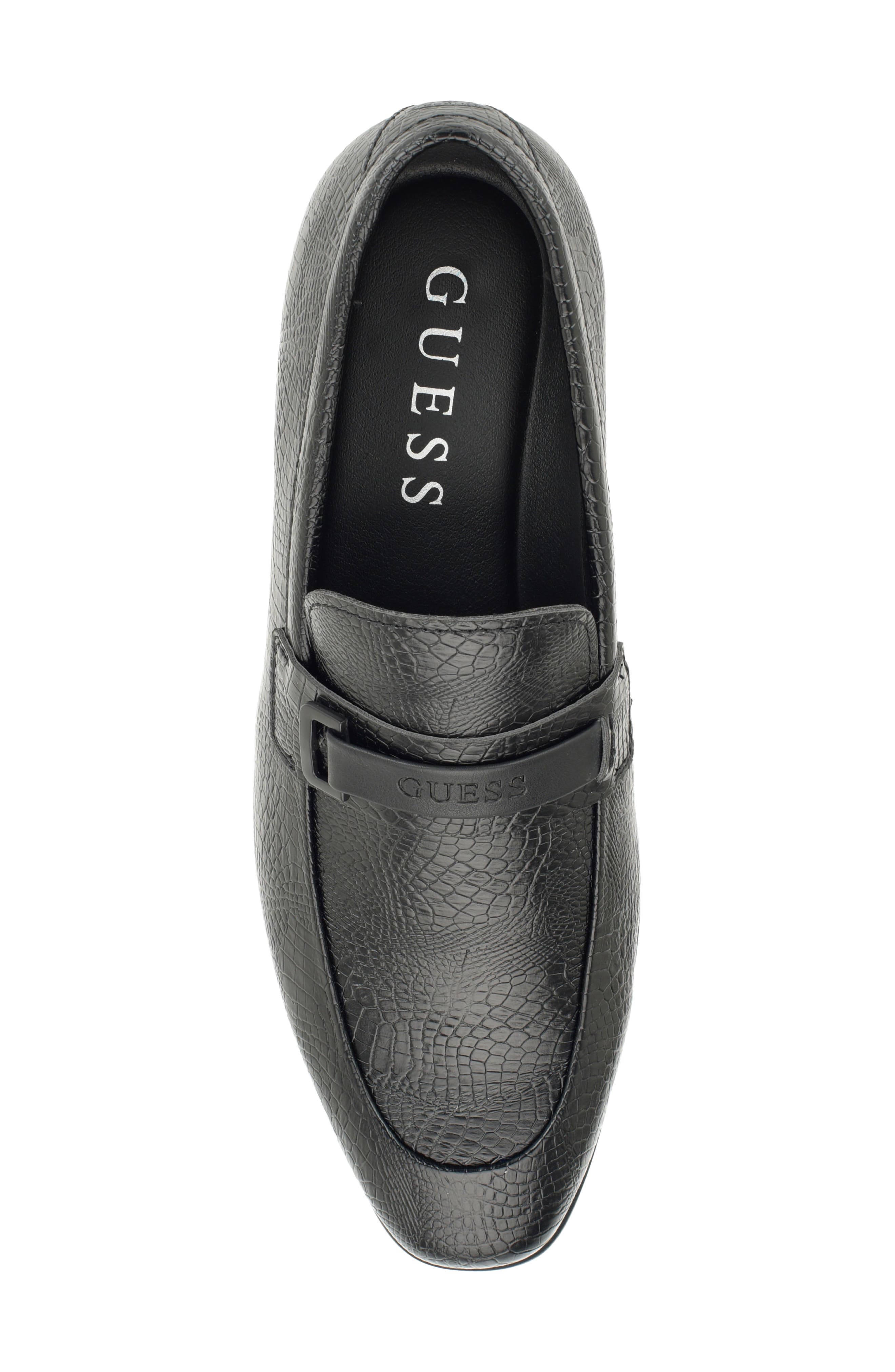 Vadrana Croc Embossed Loafer, Alternate, color, BLACK CROCO