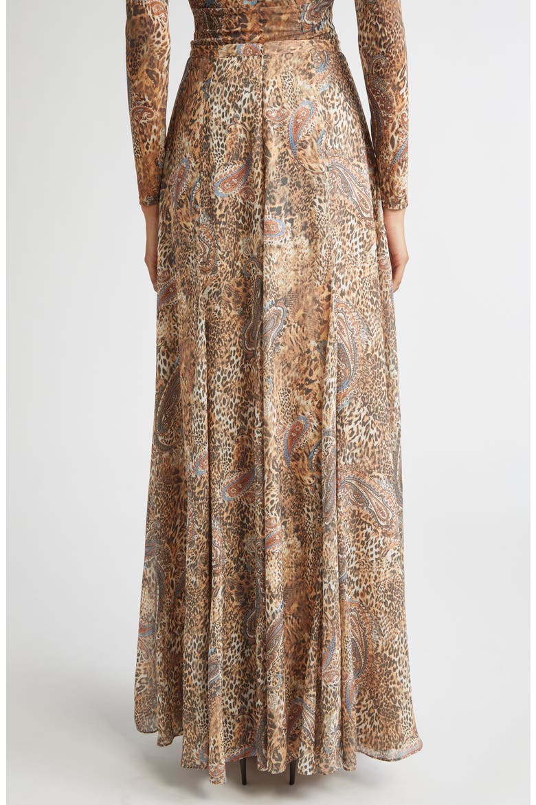 Patricia Print Maxi Skirt, Alternate, color, BROWN/BLUE VALENCIA LEOPARD