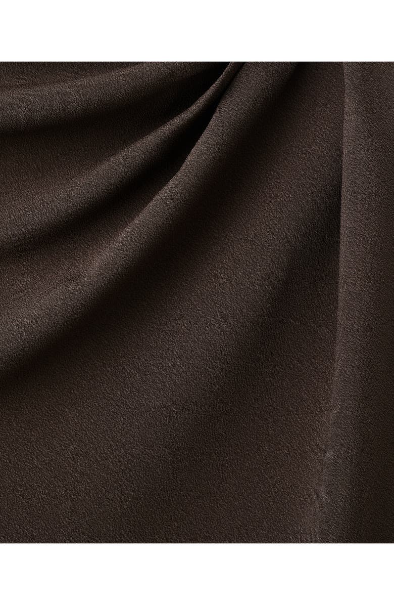 MANGO Long Sleeve Drape Bateau Neck Top, Alternate, color, Brown