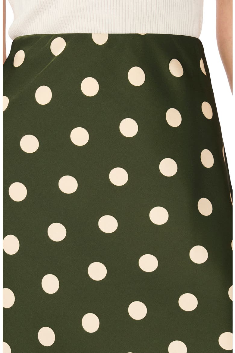 Polka Dot Satin Midi Skirt, Alternate, color, MIDNIGHT SAGE