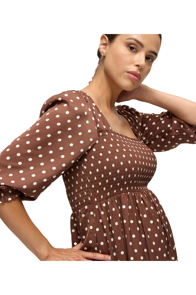 The Breeze Maternity Dress, Alternate, color, Espresso Dot