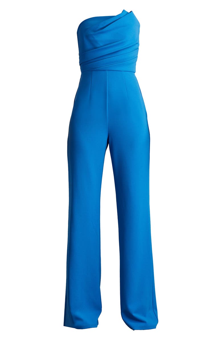 Tadashi Shoji Strapless Crepe Jumpsuit, Alternate, color, Pacific Blue