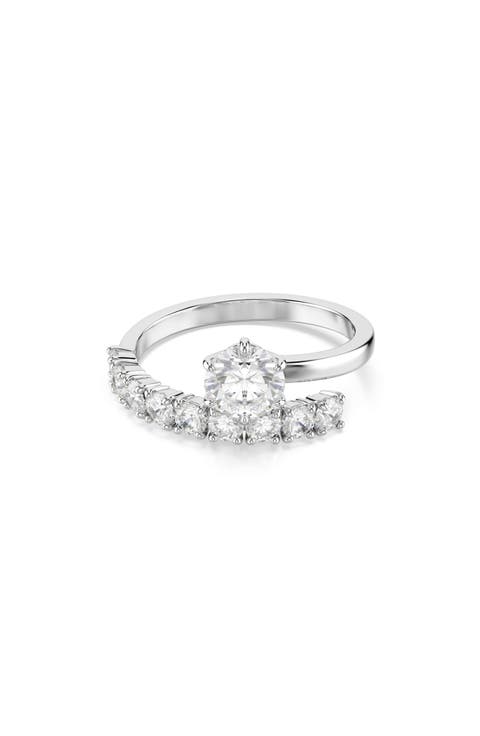 Matrix Cubic Zirconia Open Ring