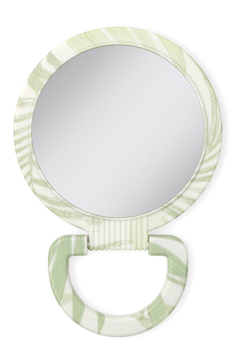 Dual-Sided Hanging Handheld Mirror in Soft-Touch