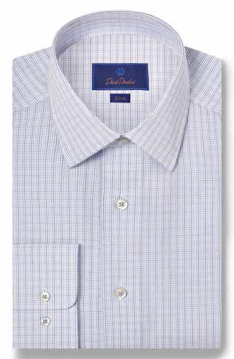 David Donahue Slim Fit Tattersall Check Cotton Dress Shirt