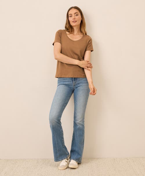 Pact Organic Cotton Softspun Scoop Neck Tee In Brown
