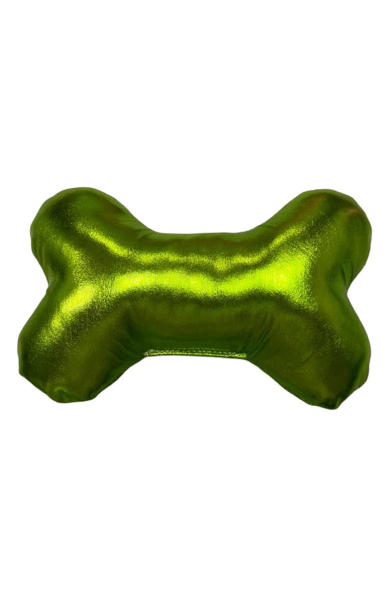 Bark by Dog Gleam Dog Bone Toy, Alternate, color, Green