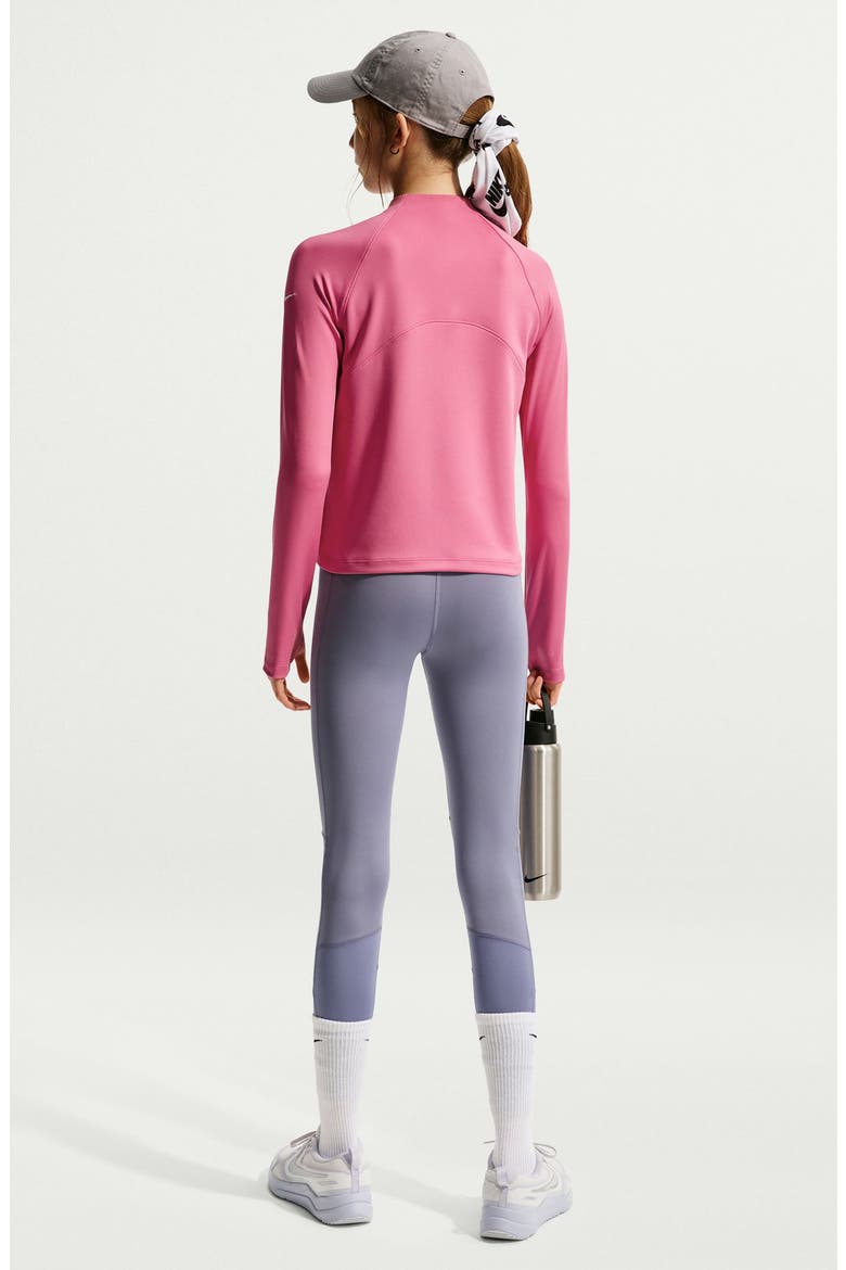 Pro Dri-FIT Half Zip Long Sleeve Top, Alternate, color, PEONY/ PEONY/ WHITE