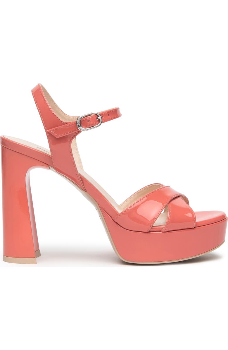 NeroGiardini Ankle Strap Platform Sandal, Alternate, color, Poppy
