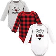Hudson Baby Cotton Long-Sleeve Bodysuit 3Pk