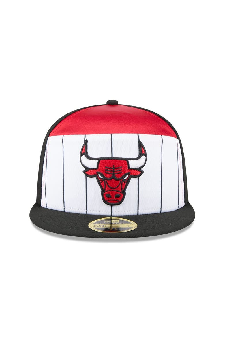 Men's New Era  White/Black Chicago Bulls 2025 NBA Tip Off Split Panel 59FIFTY Fitted Hat, Alternate, color, White