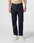 BILLIONAIRE Super Straight Cut Jeans Leather Details Men