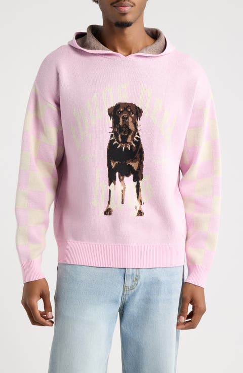 Graphic Cotton Knit Hoodie
