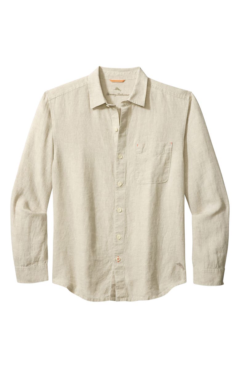Tommy Bahama Sea Glass Breezer Original Fit Linen Shirt, Main, color, Natural