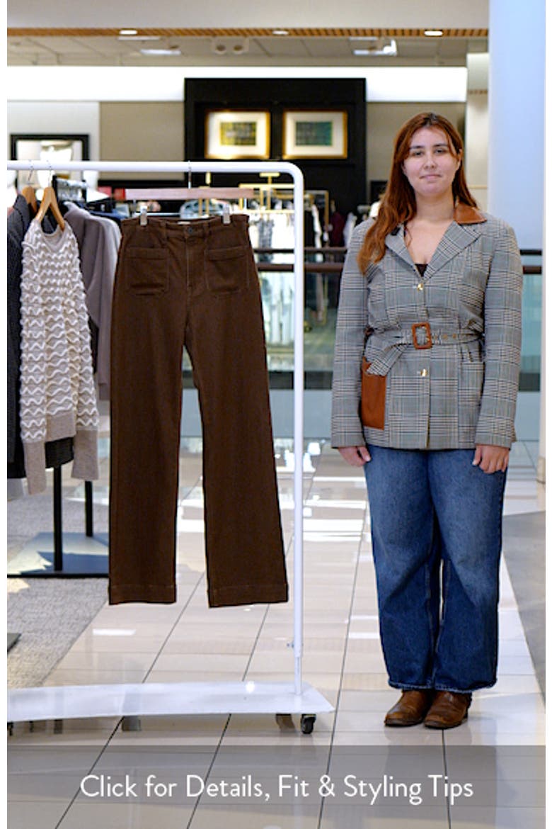 Patch Pocket High Waist Wide Leg Stretch Terry Pants video