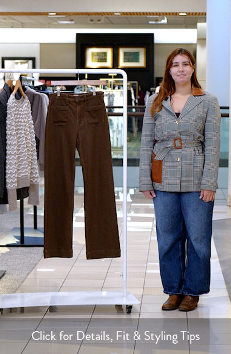 Patch Pocket High Waist Wide Leg Stretch Terry Pants, sales video thumbnail