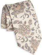 David Donahue Floral Silk Tie