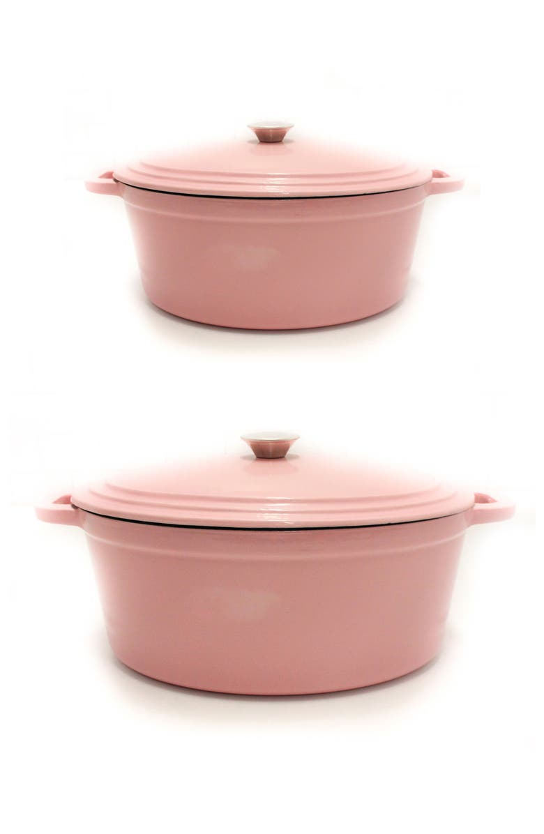 BergHOFF 4-Piece Cast Iron Stock Set, Main, color, Pink