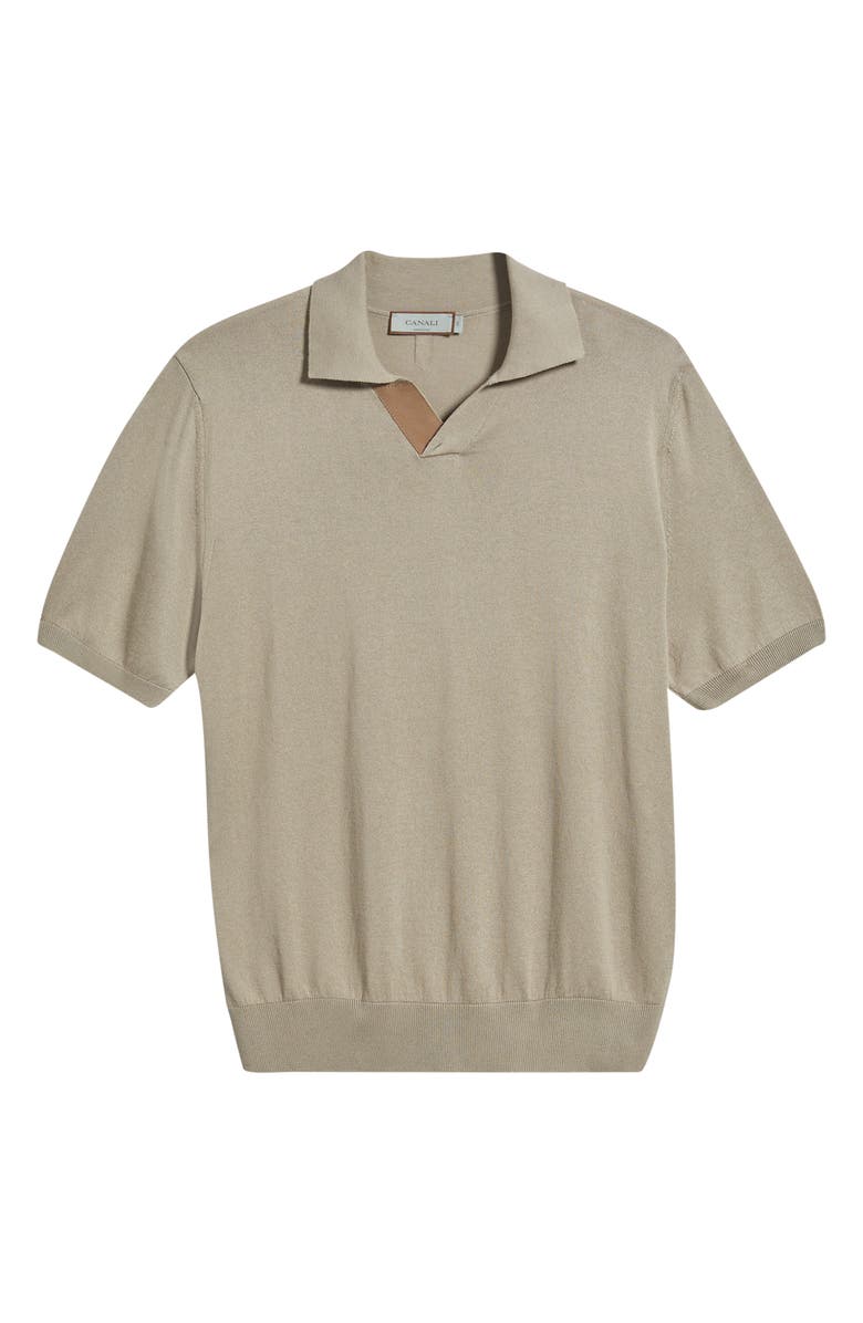 Canali Regular Fit Johnny Collar Polo, Alternate, color, Beige