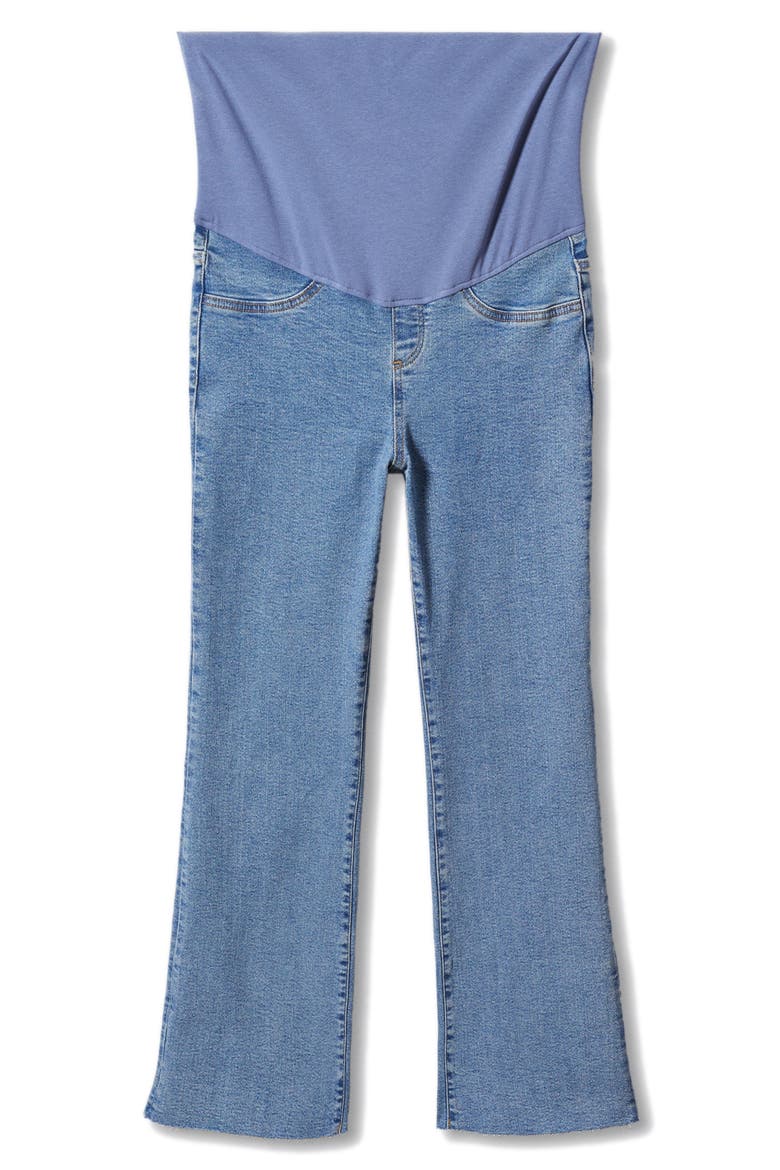 Flared Crop Maternity Jeans, Alternate, color, MEDIUM BLUE