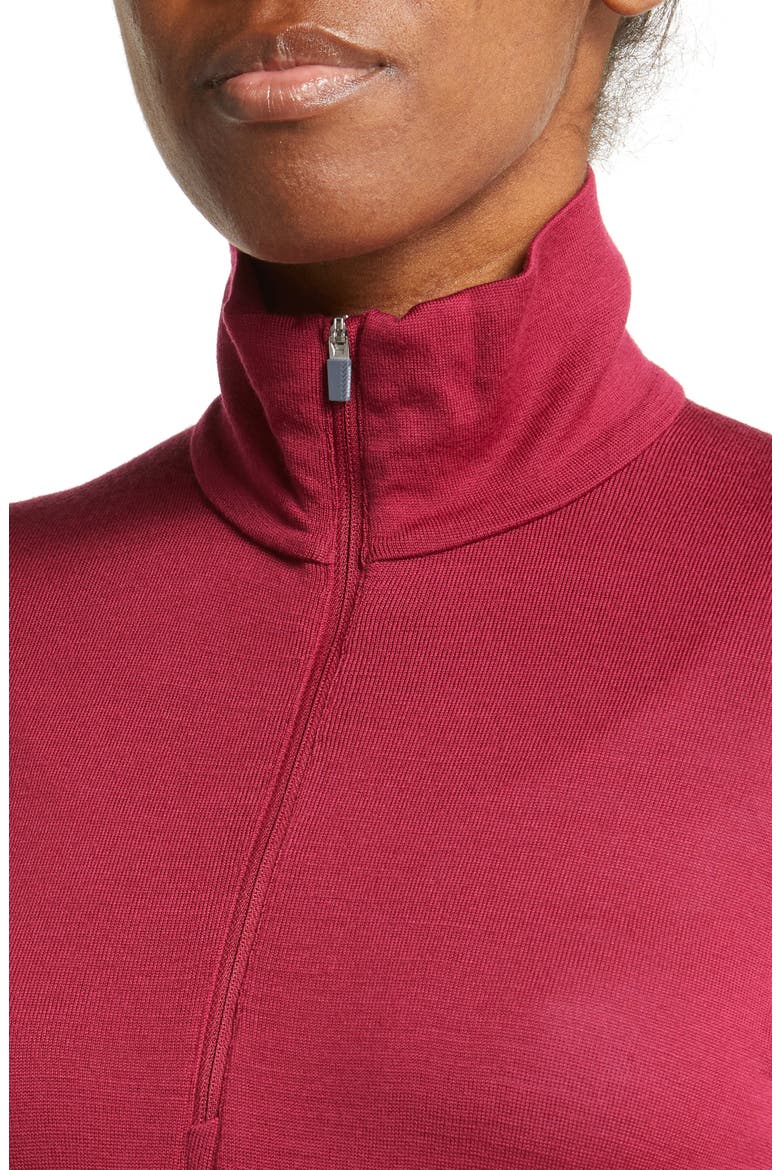 260 Tech Merino Wool Half Zip Base Layer Top, Alternate, color, CHERRY