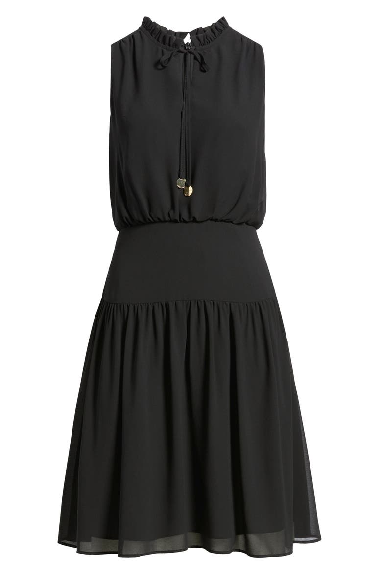 Soufflé Chiffon Sleeveless Dress, Alternate, color, BLACK