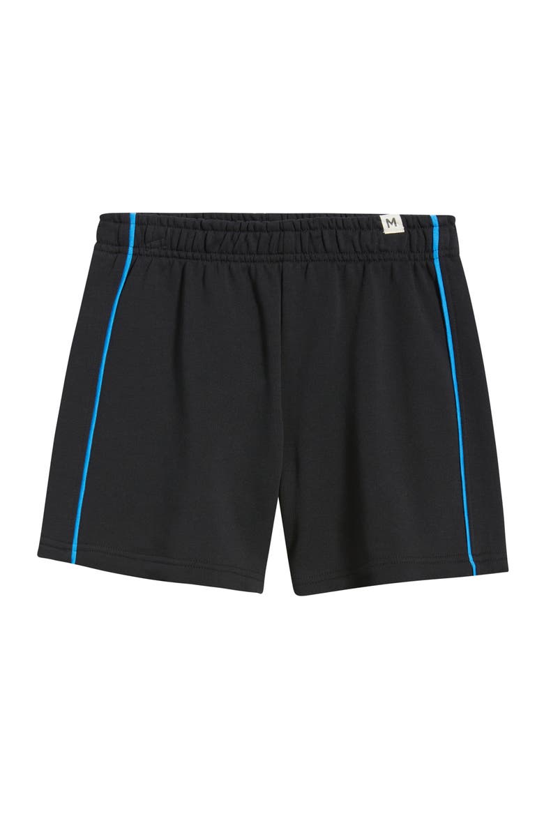 Kids' Piped Organic Cotton Sweat Shorts, Main, color, BLACK