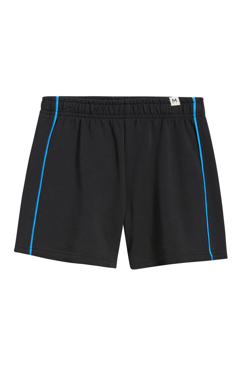 Mini Rodini Kids' Piped Organic Cotton Sweat Shorts, Main, color, Black