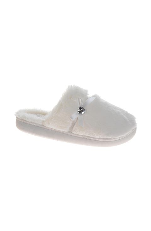 Badgley Mischka Womens Sparkling Brooch Slippers
