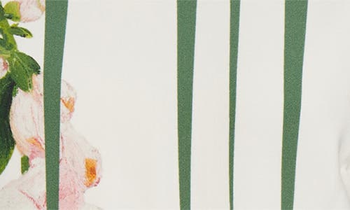 Oscar De La Renta Foxgloves Cotton Poplin Dress In Multi