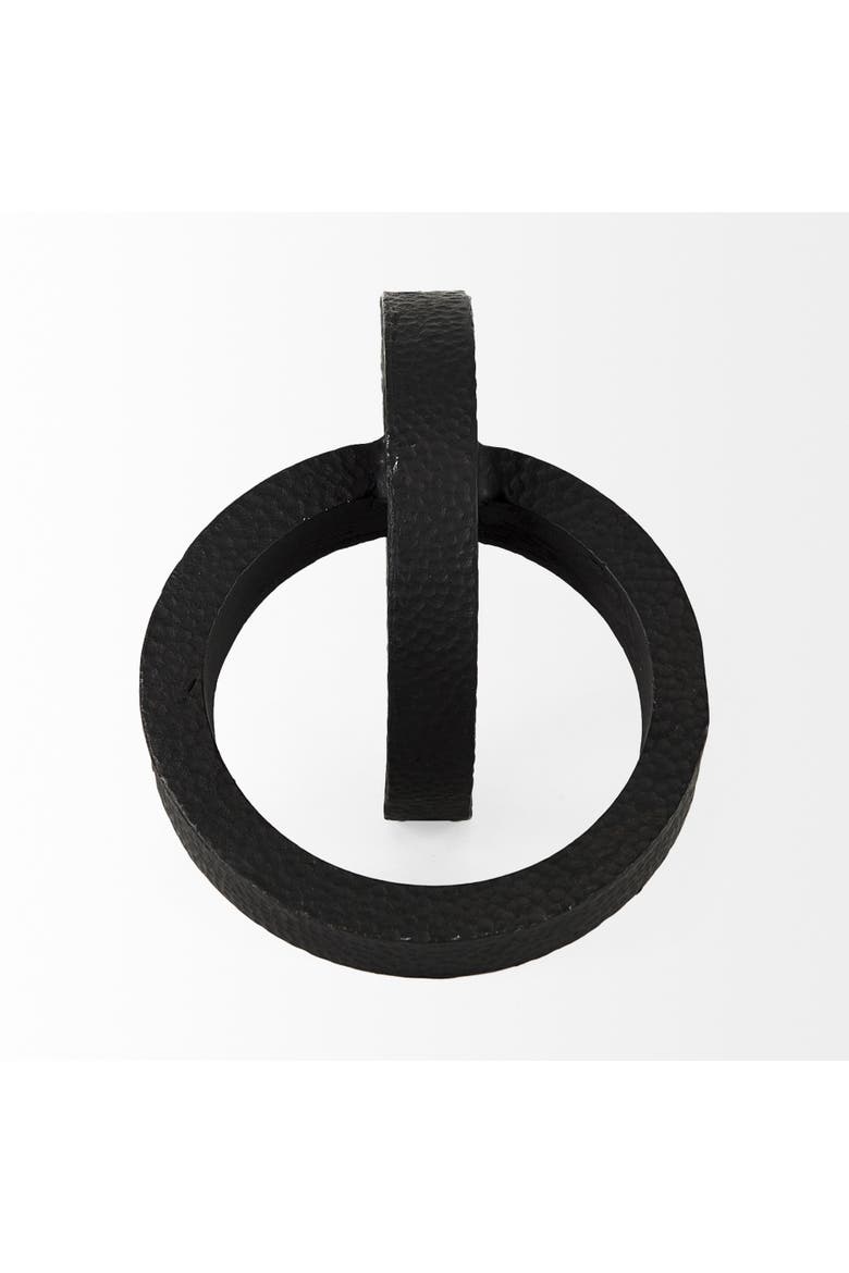 Rafiki Two Hammered Finish Metal Conjoined Circles, Alternate, color, Black