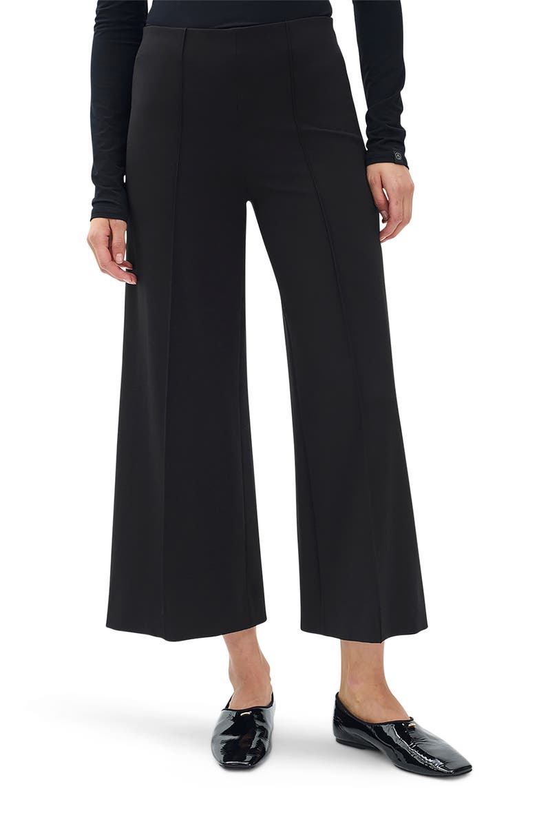rag & bone Irina Wide Leg Crop Pants, Main, color, Black