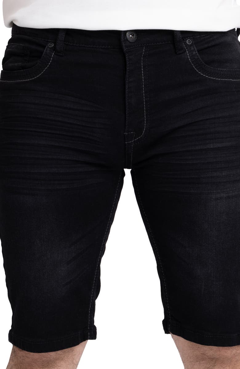 XRAY Cultura Saddle Stitch Straight Leg Denim Shorts, Alternate, color, Black Wash