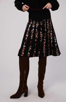 Hutch Animal Print Pleated Sweater Skirt