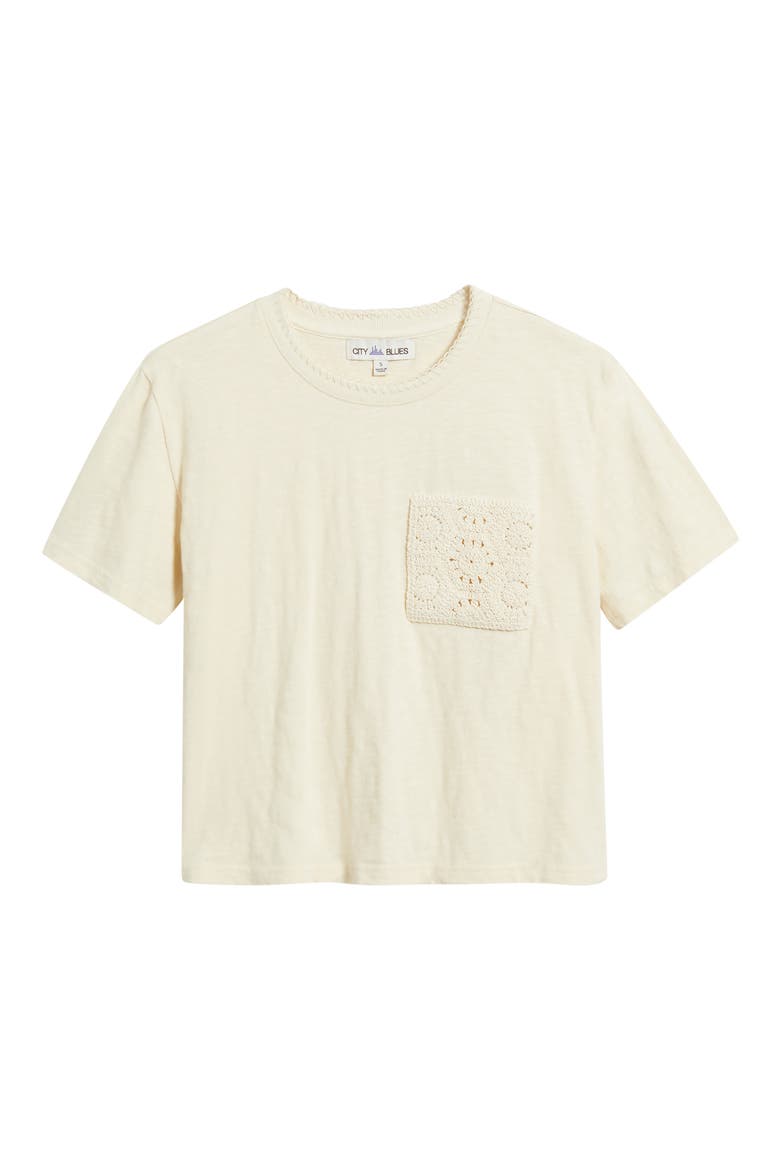 Crochet Pocket T-Shirt, Alternate, color, PARCHMENT