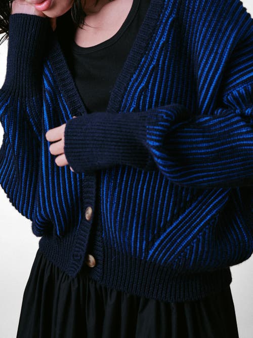 Cape Cove Aster Italian Merino Cardigan In Blue