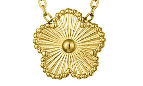 Adornia Tarnish Resistant 14k Gold Plated 5-leaf Clover Pendant Necklace In Gold